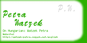 petra watzek business card